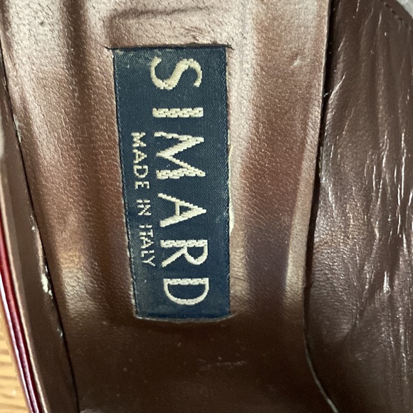 Simard square toed wine patent genuine leather high heels 👠. Made in Italy. 39 - Picture 8 of 14